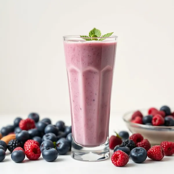 Batido de Arándano y Leche de Almendra