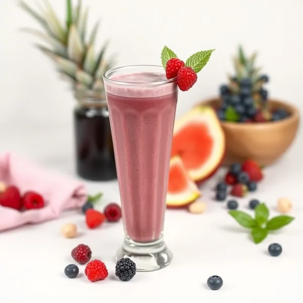 Smoothie Tropical de Açaí e Leite de Macadâmia