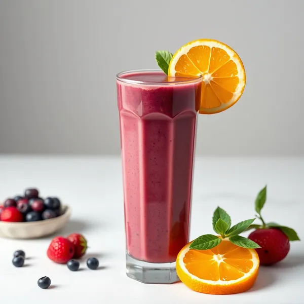 Smoothie Tropical de Jus d'Orange et Açaï
