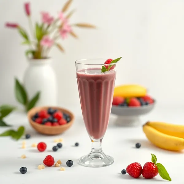 Smoothie Tropical de Açaí e Leite de Ervilha