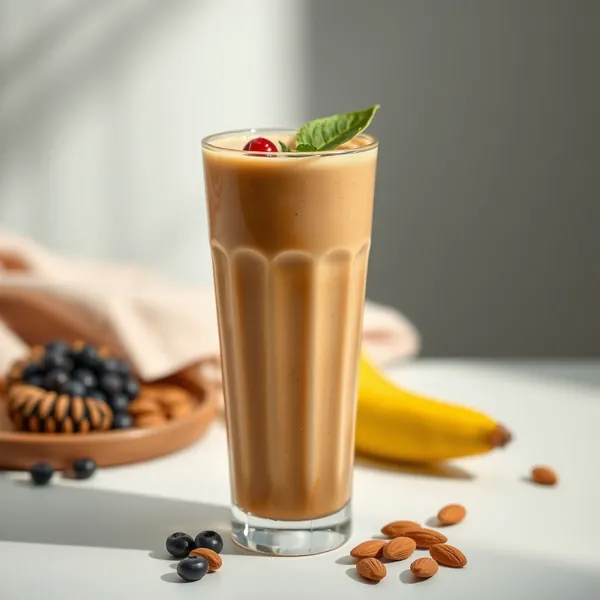 Smoothie au Café Froid et Beurre d'Amande Tropical