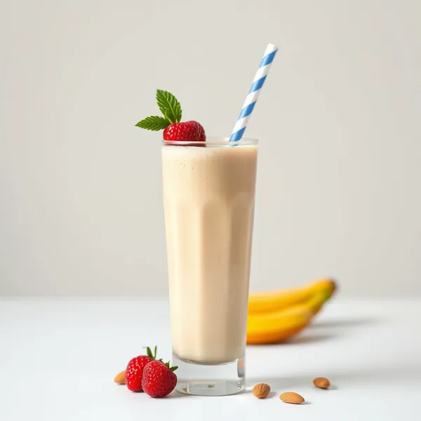 Smoothie mit Mandelbutter und Macadamianussmilch