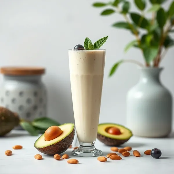 Smoothie Tropical de Abacate, Amêndoa e Leite de Coco