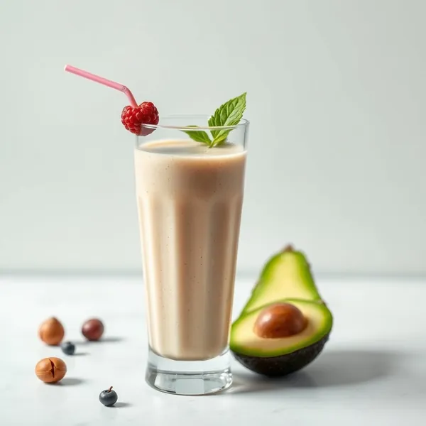 Smoothie Tropical d'Avocat et Lait de Noisette
