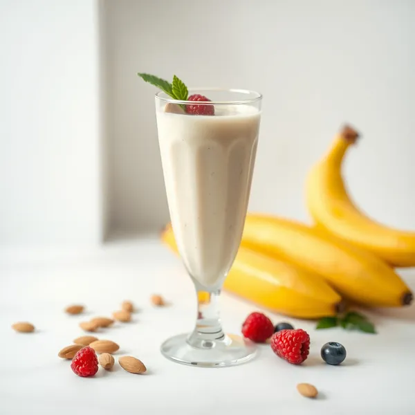 Smoothie Tropical de Banana, Amêndoa e Leite de Coco