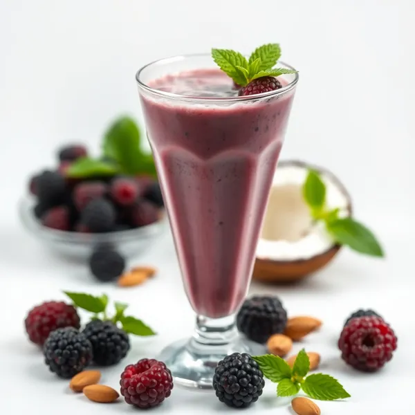 Tropischer Brombeer-Mandel-Kokosmilch-Smoothie