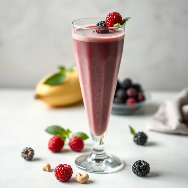 Smoothie Ananas, Mûre et Lait de Cajou