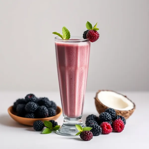 Smoothie de Coco et de Mûres Tropicales