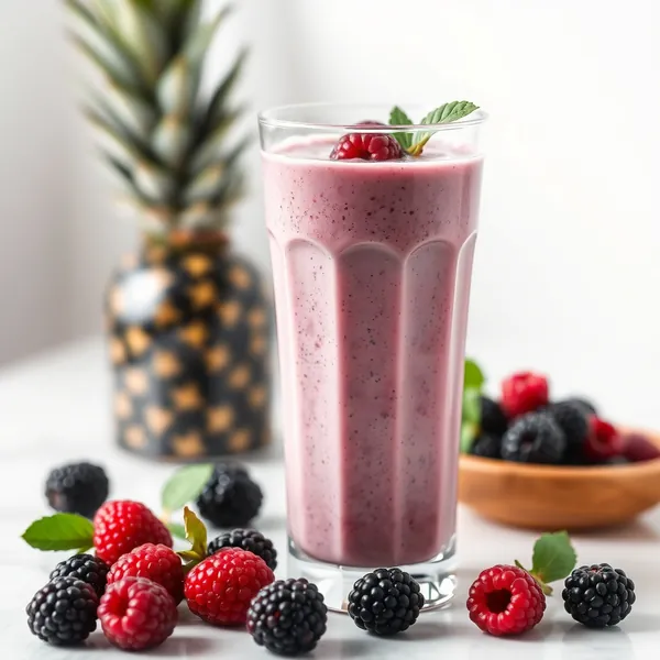 Smoothie au Lait de Riz et Mûres Tropicales