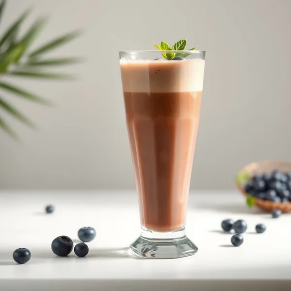 Smoothie de Café Frio com Mirtilos Tropicais