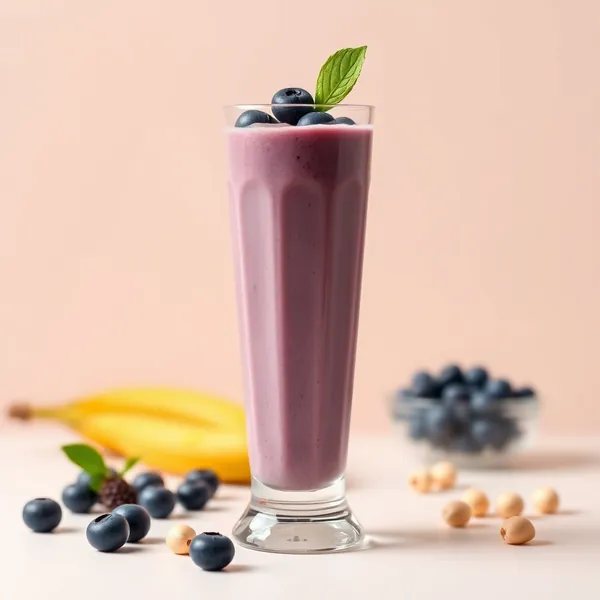 Batido de Leche de Macadamia y Arándano Tropical