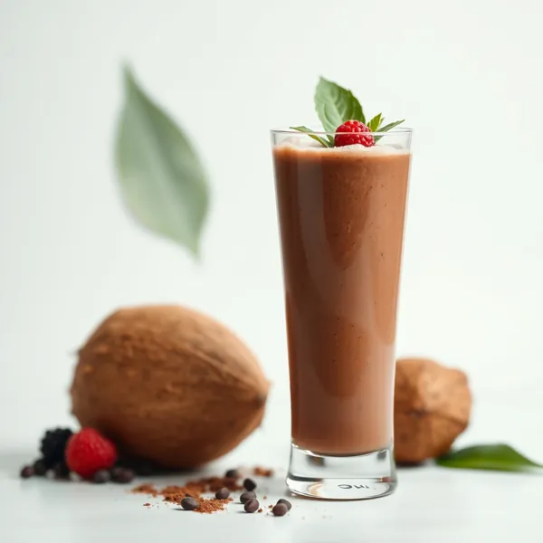 Smoothie au Cacao en Poudre et Eau de Coco