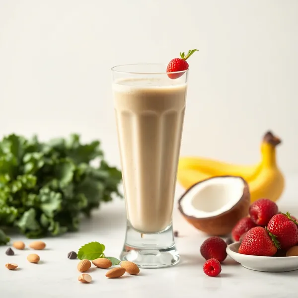 Smoothie de Kale Tropical aux Amandes et au Lait de Coco
