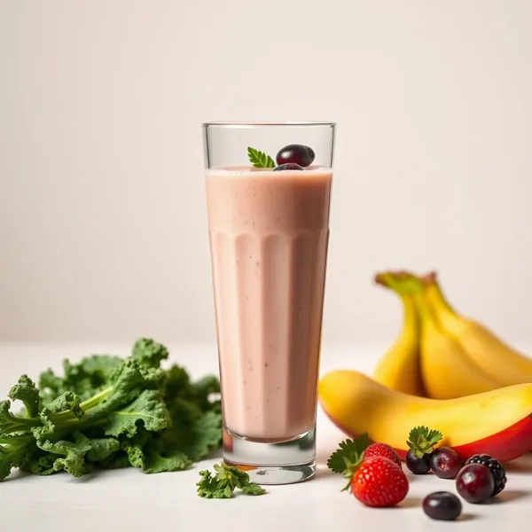Smoothie de Kale Tropical com Leite de Cânhamo