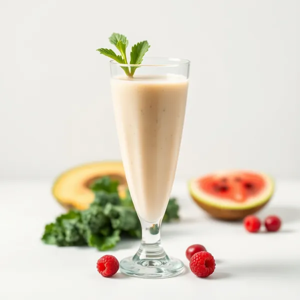 Smoothie Tropical de Kale e Leite de Arroz