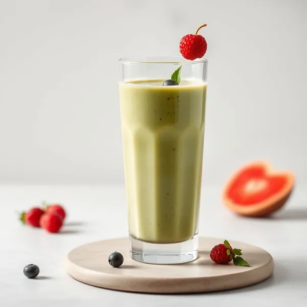 Smoothie Tropical de Matcha e Leite de Espelta