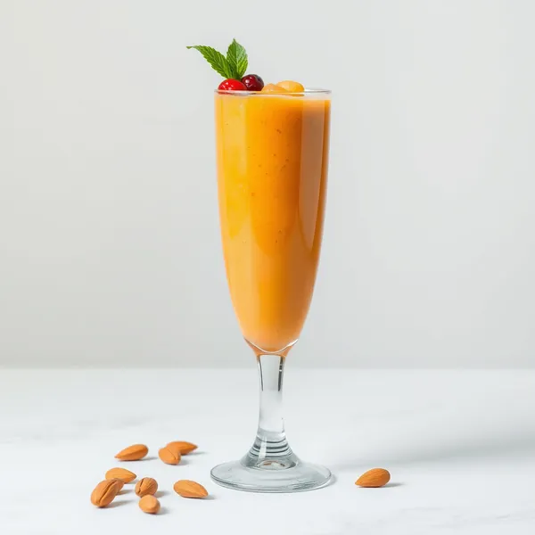 Tropischer Papaya-Mandel-Kokosmilch-Smoothie