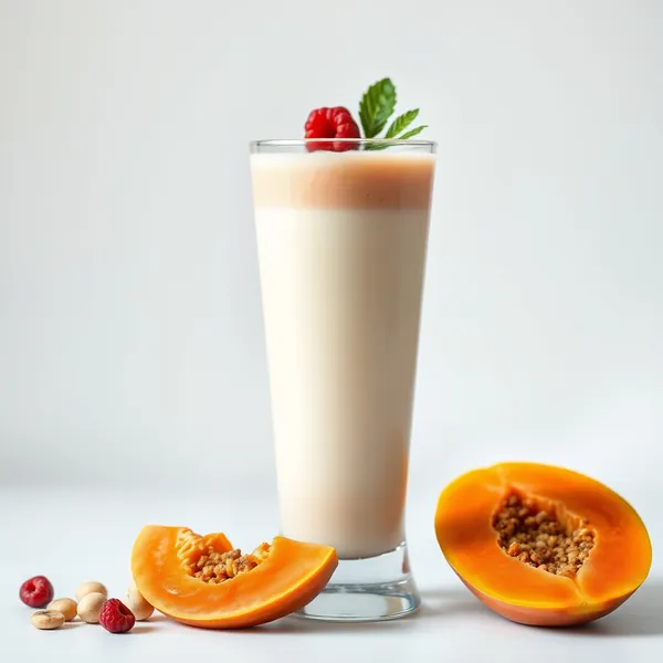 Tropischer Papaya-Macadamia-Milch-Smoothie