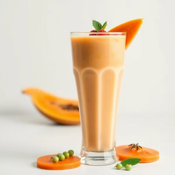 Smoothie Tropical de Papaya e Leite de Ervilha