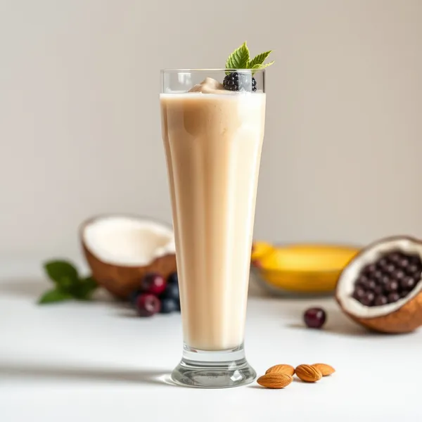 Smoothie Tropicale con Burro di Arachidi, Mandorla e Latte di Cocco