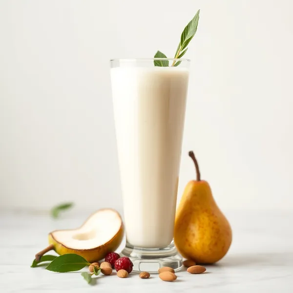 Tropischer Birnen-Mandel-Kokosmilch-Smoothie