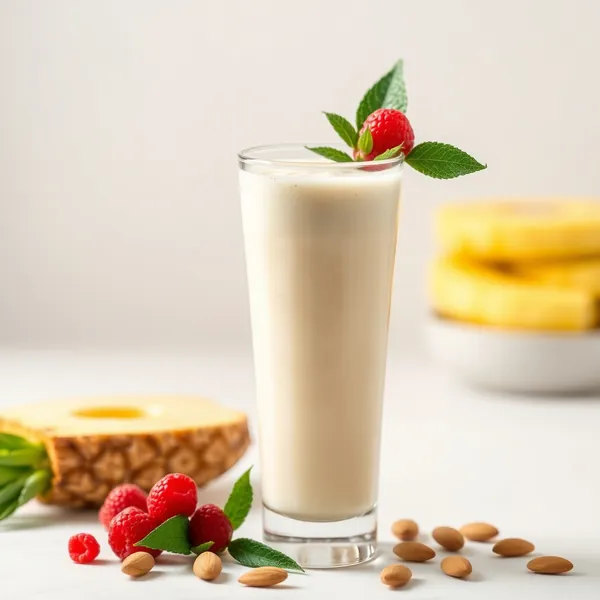 Batido Tropical de Piña, Almendra y Leche de Coco