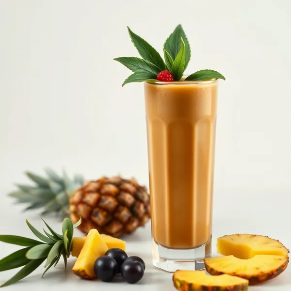 Smoothie mit Kaltem Kaffee und Tropischer Ananas