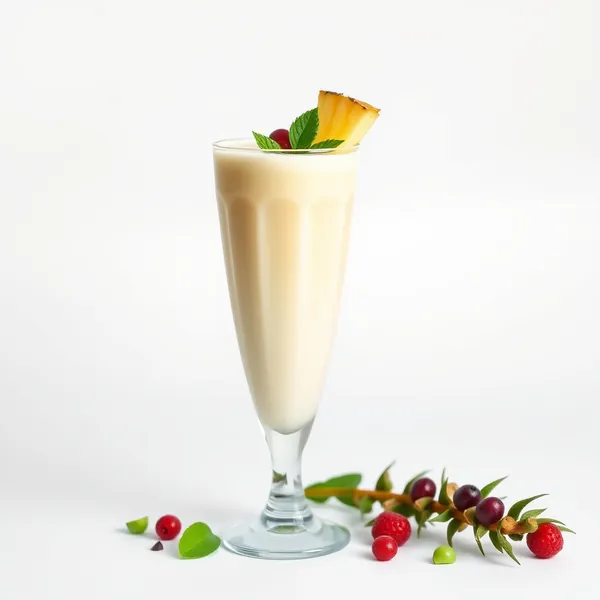 Batido de Leite de Ervilha e Abacaxi Tropical