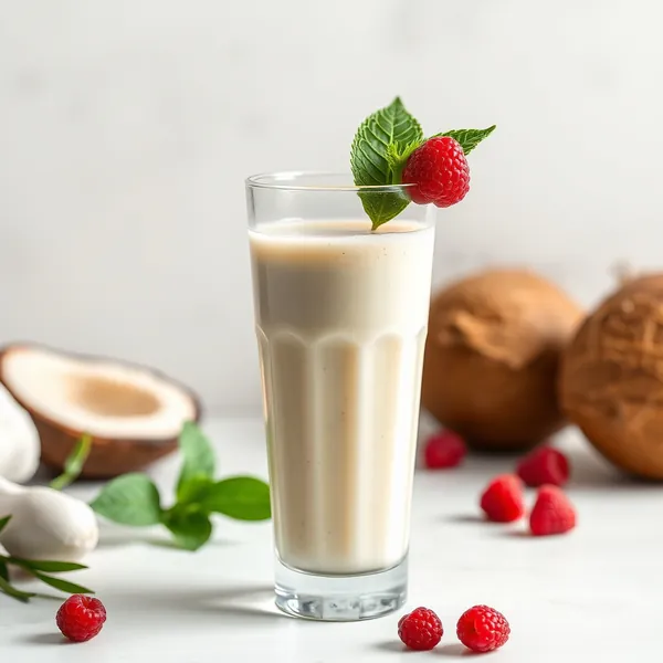 Tropischer Proteinshake mit Kokoswasser