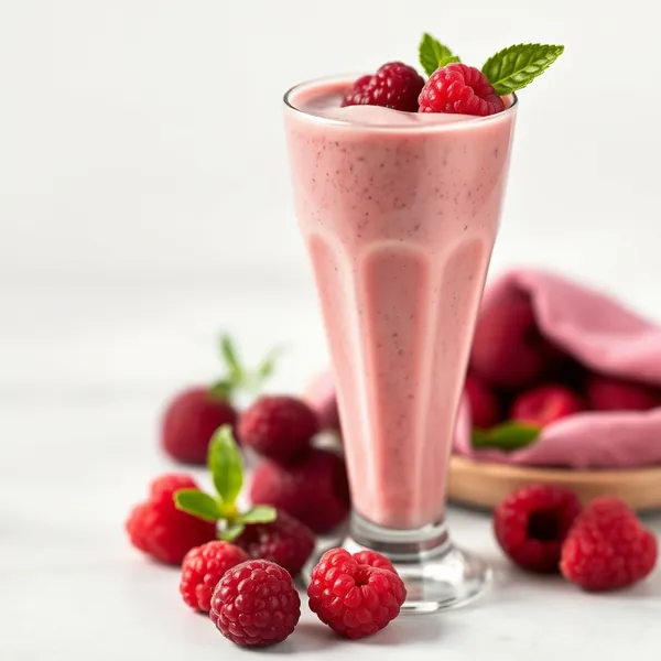 Batido de Leche de Escanda y Frambuesa Tropical
