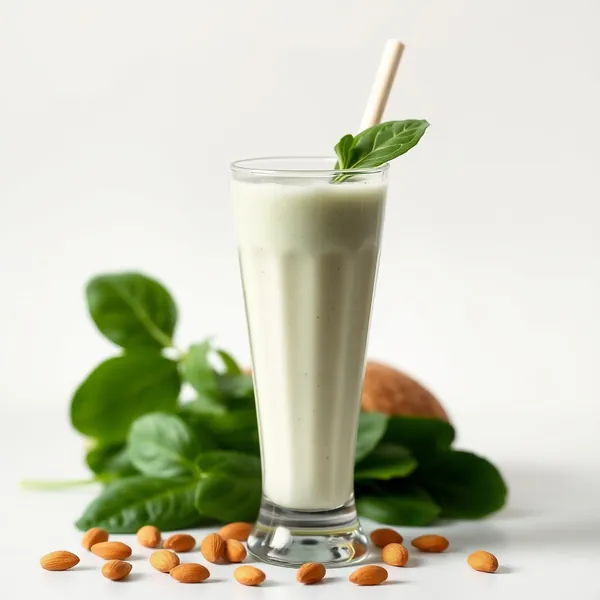 Smoothie Tropical de Espinafre, Amêndoas e Leite de Coco