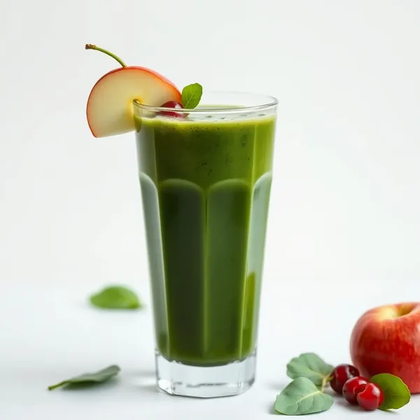 Smoothie de Suco de Maçã e Espinafre Tropical