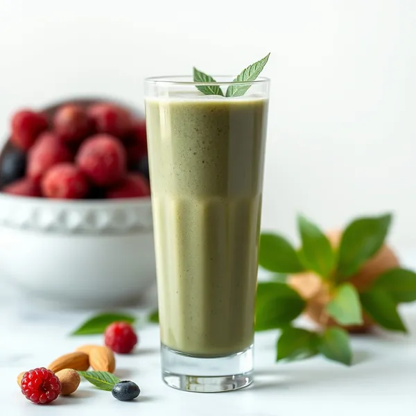 Smoothie Tropical de Espirulina, Amêndoa e Leite de Coco