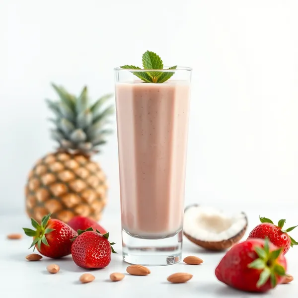 Tropical Strawberry Almond Coconut Milk Smoothie