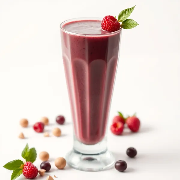 Smoothie Végétalien à l'Açaï et au Lait de Noisette