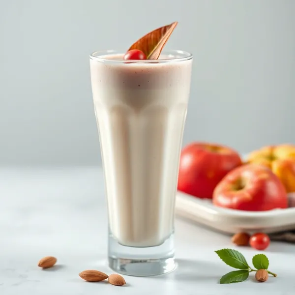 Smoothie Vegano de Maçã e Leite de Amêndoa