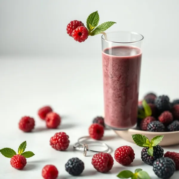 Smoothie Végane de Mûres et Lait de Cannabis