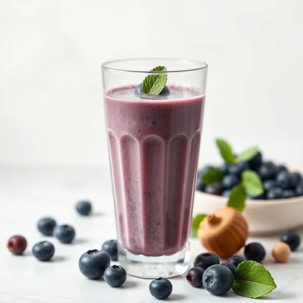 Smoothie Vegan de Myrtille et Lait de Noisette