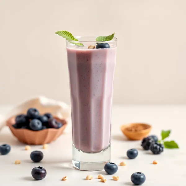 Smoothie Vegano de Mirtilo e Leite de Pistache
