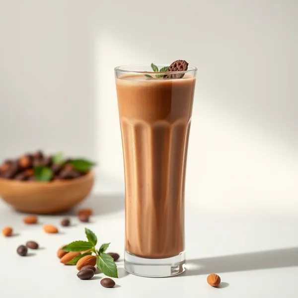 Smoothie de Cacau em Pó e Leite de Amêndoas