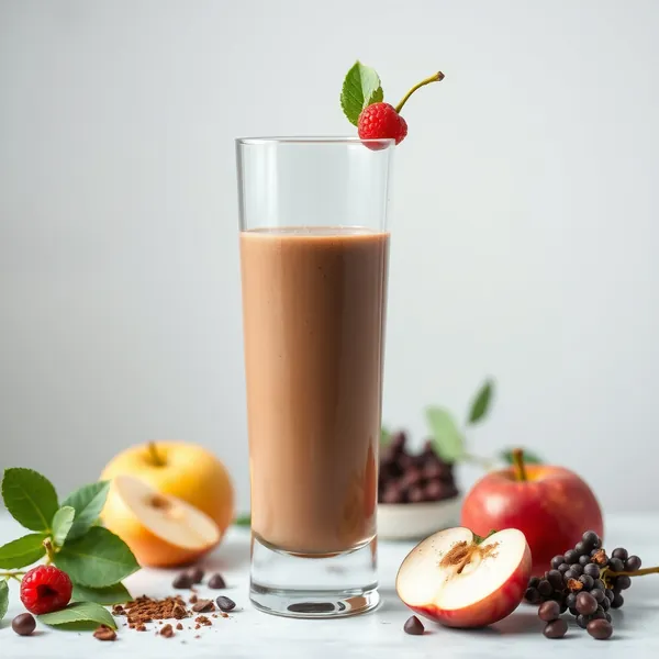 Smoothie de Cacau em Pó e Suco de Maçã Vegano