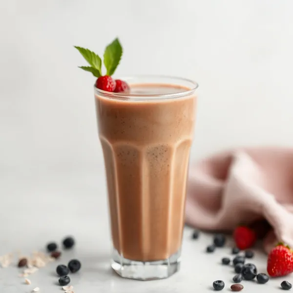 Smoothie de Cacau em Pó e Leite de Aveia Vegano