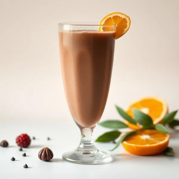 Smoothie de Cacau em Pó Vegano e Suco de Laranja