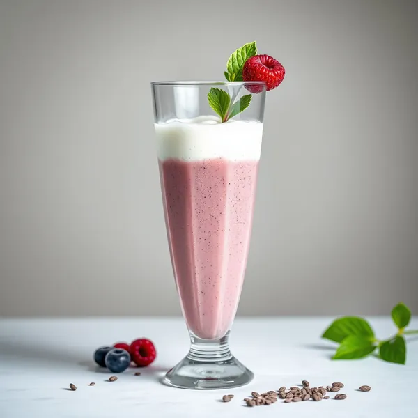Smoothie Vegano de Sementes de Chia e Iogurte Grego
