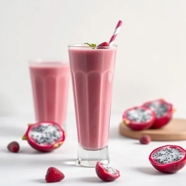 Smoothie Vegano de Fruta Dragão e Leite de Espelta