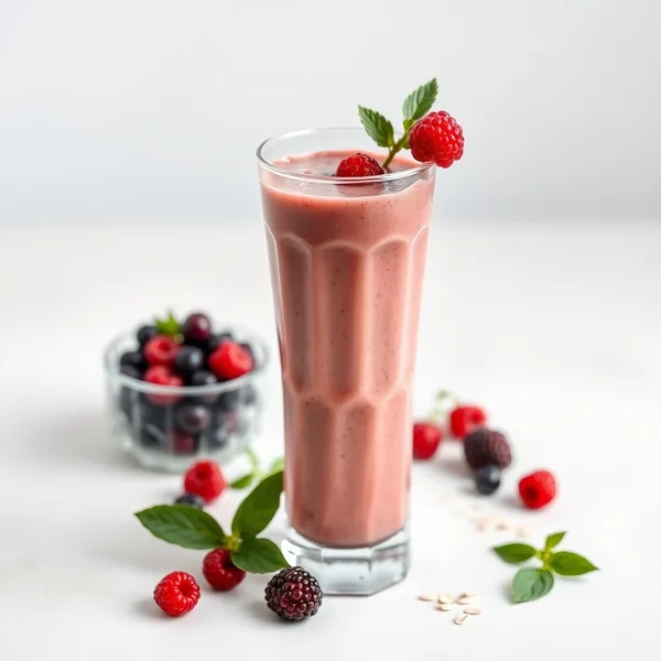 Smoothie Vegano de Leite de Aveia e Baga Goji