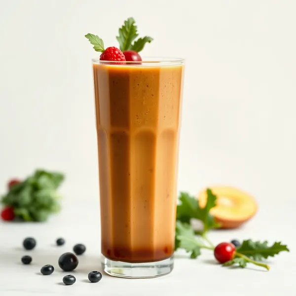 Veganer Grüner Kohl Eiskaffee Smoothie
