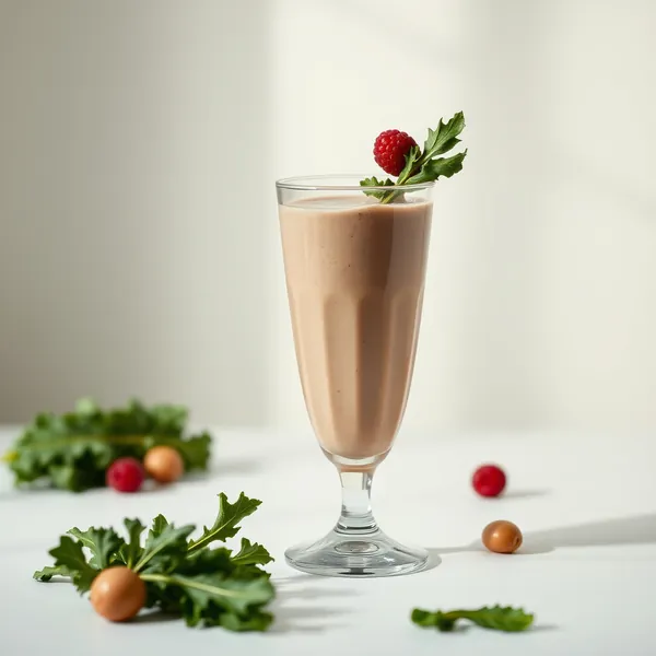 Smoothie Vegano de Couve e Leite de Avelã