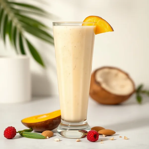 Smoothie Vegan à la Mangue, Amande et Lait de Coco