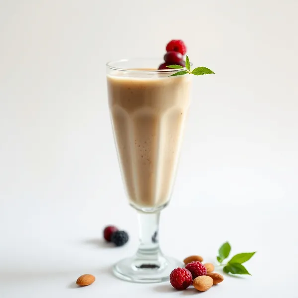 Smoothie Vegano de Matcha, Amêndoa e Leite de Coco